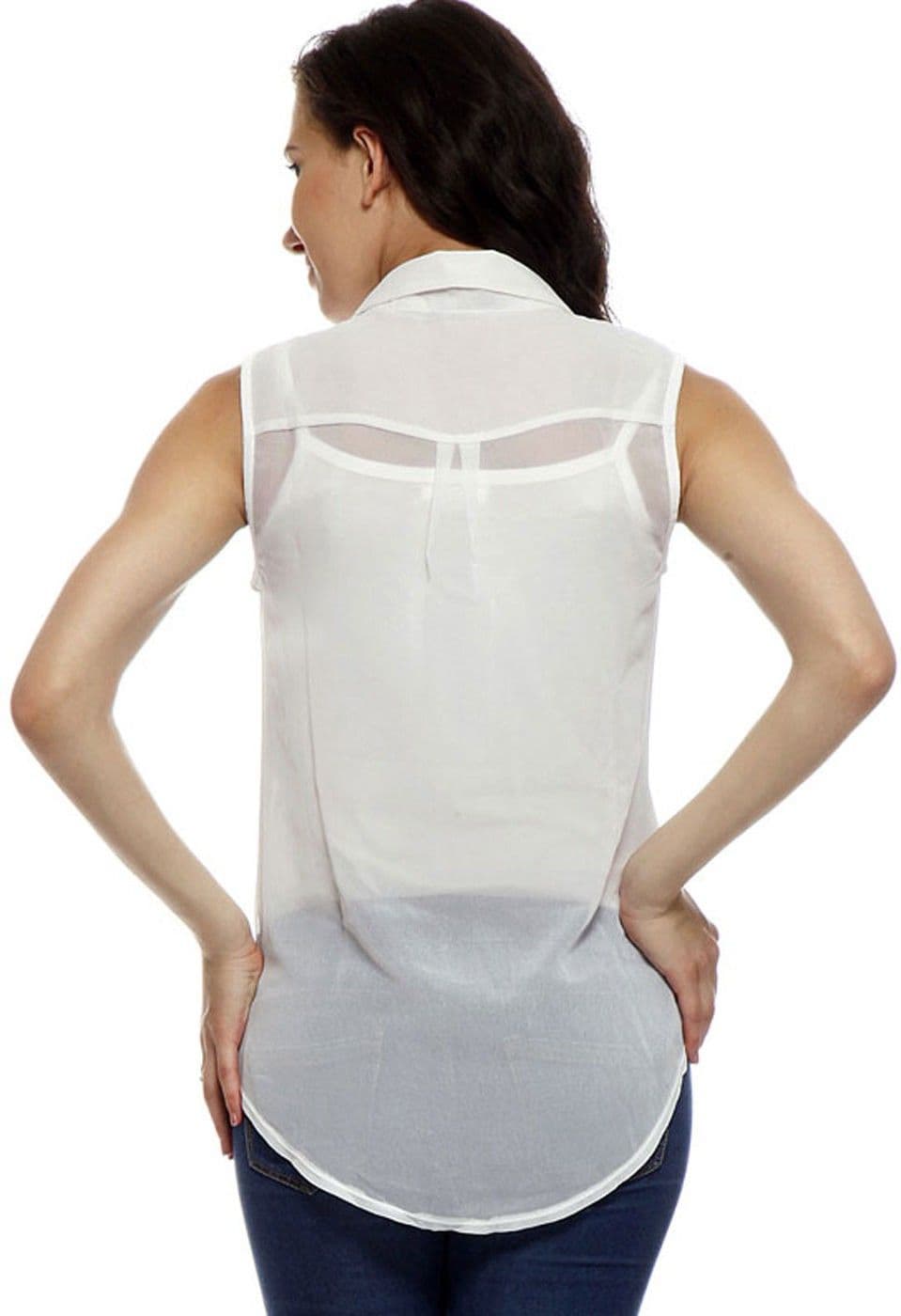 Ozel Studio Casual Sleeveless Solid Women's Top view 2