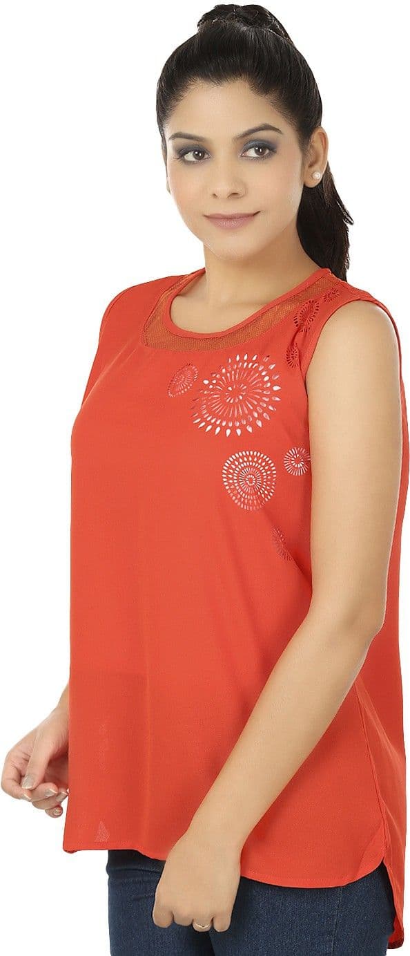 Elmo Casual Sleeveless Solid Women's Top view 2