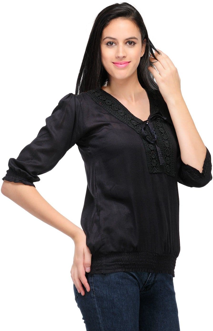 RPB Casual 3/4 Sleeve Solid Girl's Top view 2