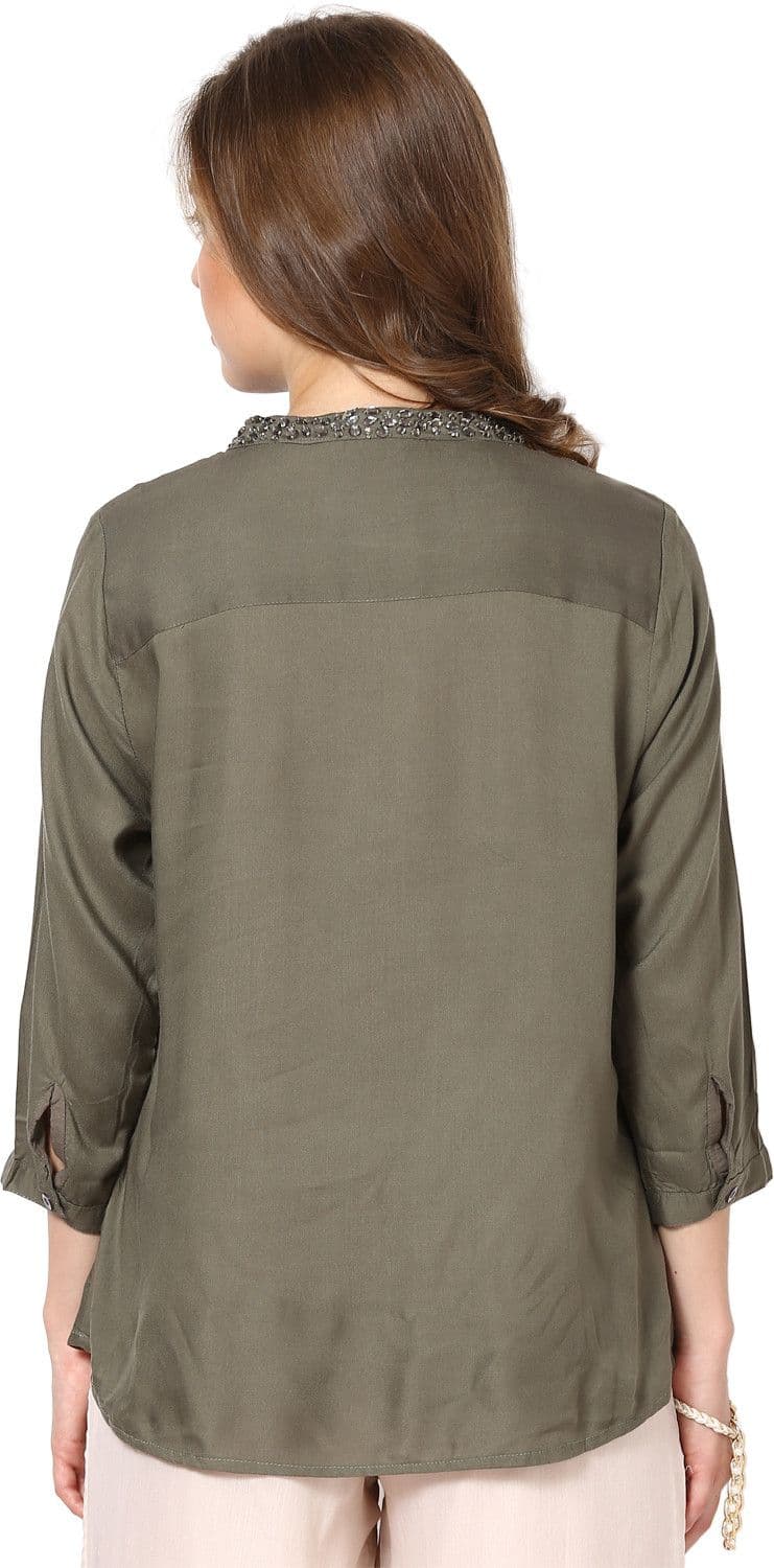 Rose Vanessa Casual 3/4 Sleeve Printed Women's Top view 4