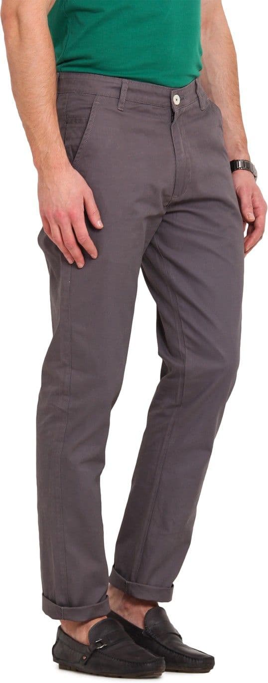 Ennoble Slim Fit Men's Grey Trousers view 3