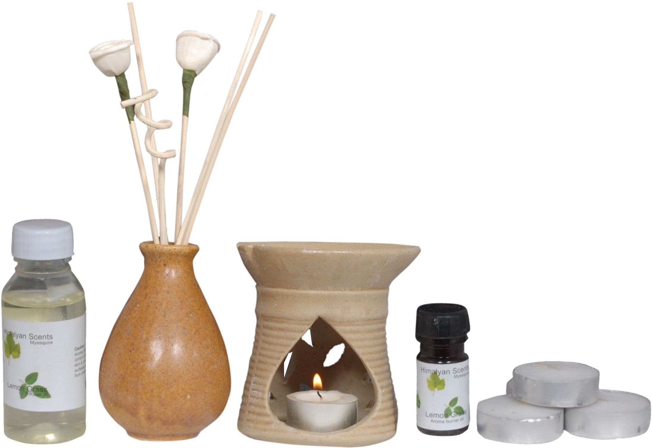 Myesquire Brown Aroma Burner Combo Lemongrass Liquid Air Freshener