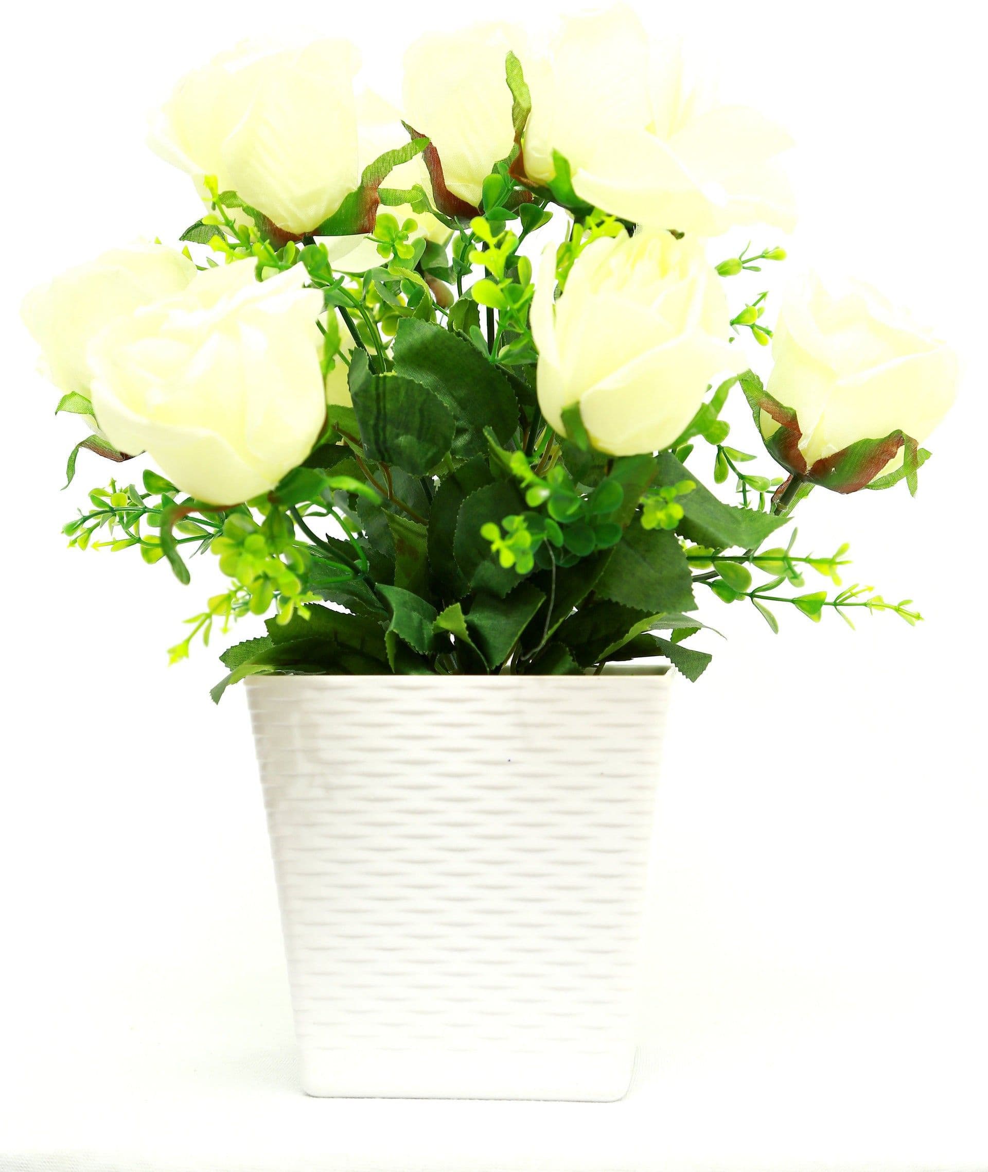 Bengal Blooms Rose Artificial Plant with Pot
