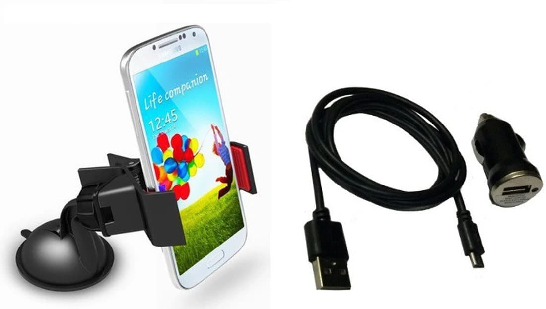Retina 1 Mobile Holder, 1 Car Charger, 1 USB Cable Combo