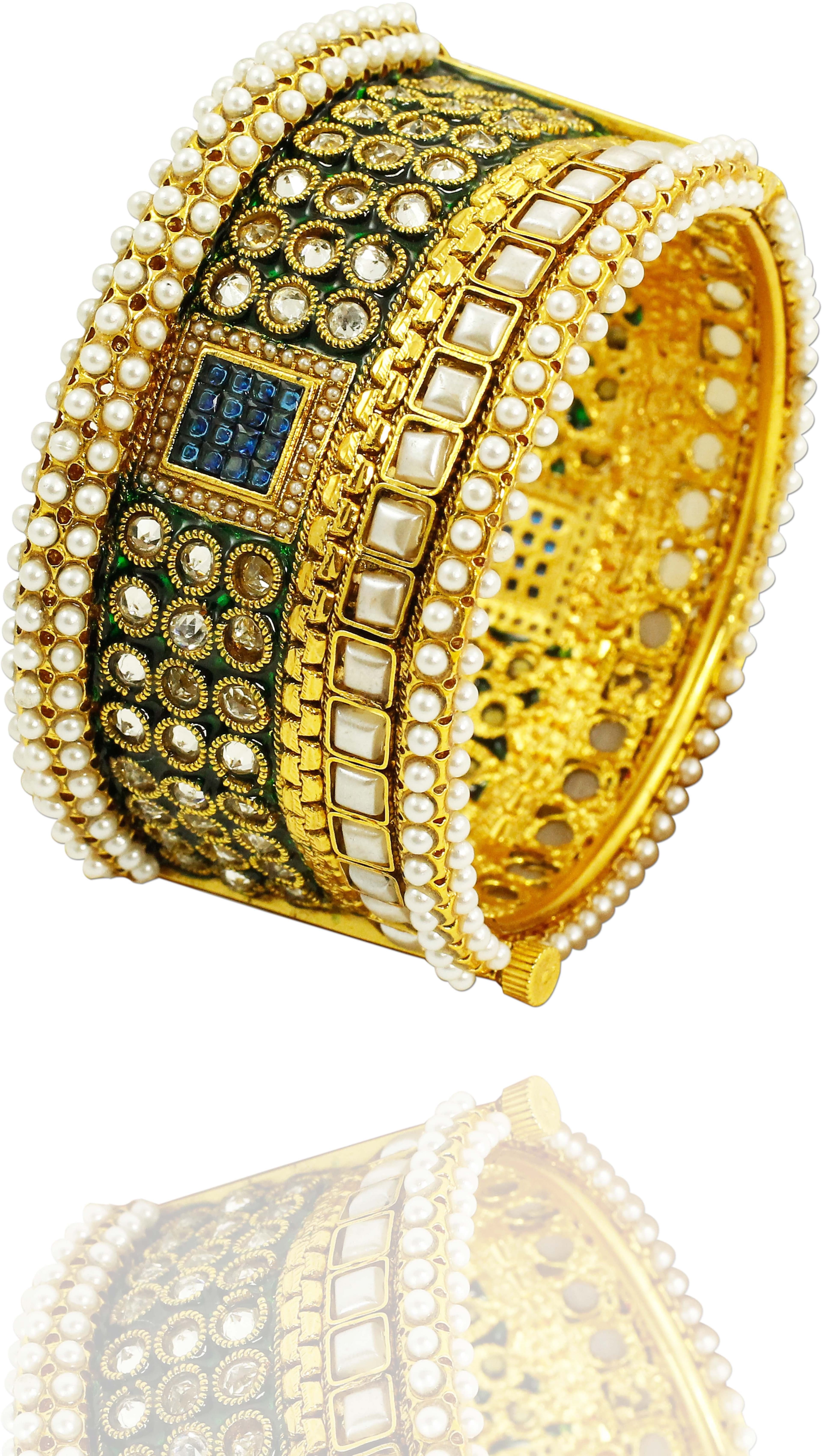 Zaveri Pearls Zinc 18K Yellow Gold Bangle