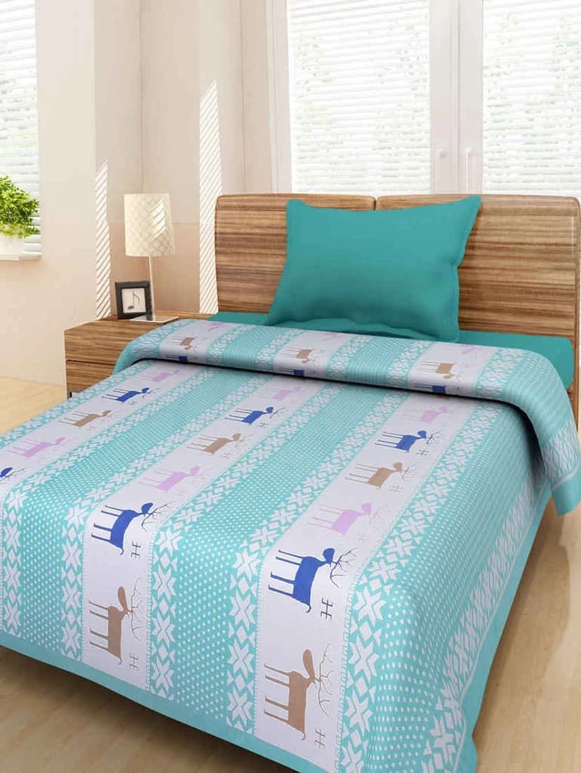 JBC Collection Cotton Printed Single Bedsheet