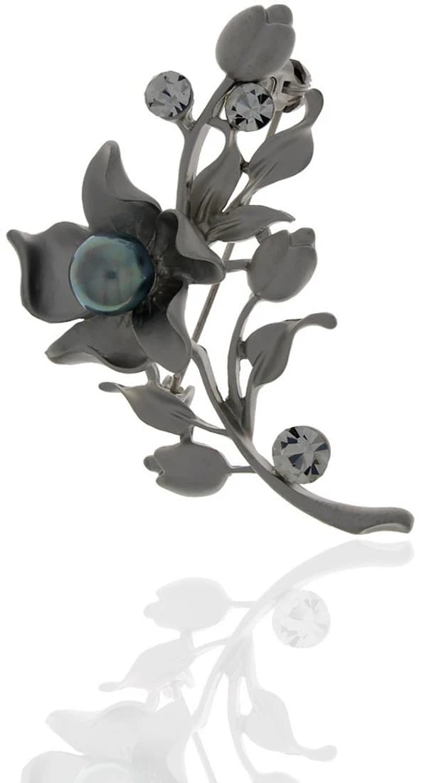 Anuradha Art Silver Polished Brooch