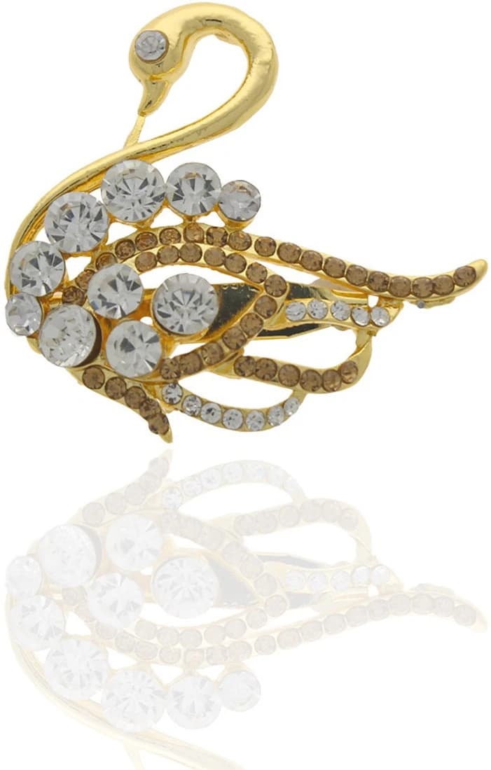 Anuradha Art Silver Polished Brooch