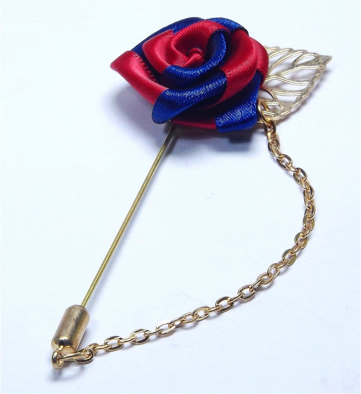 Mentiezi Blue Maroon Flower Brooch
