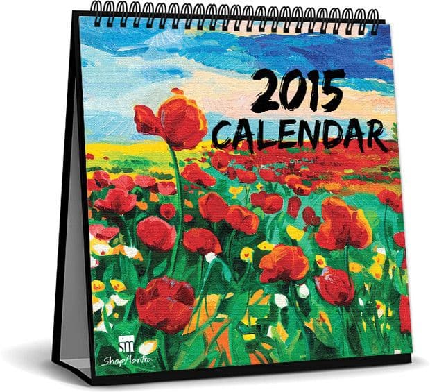 ShopMantra Flower Paintings 2015 Desk Calendar