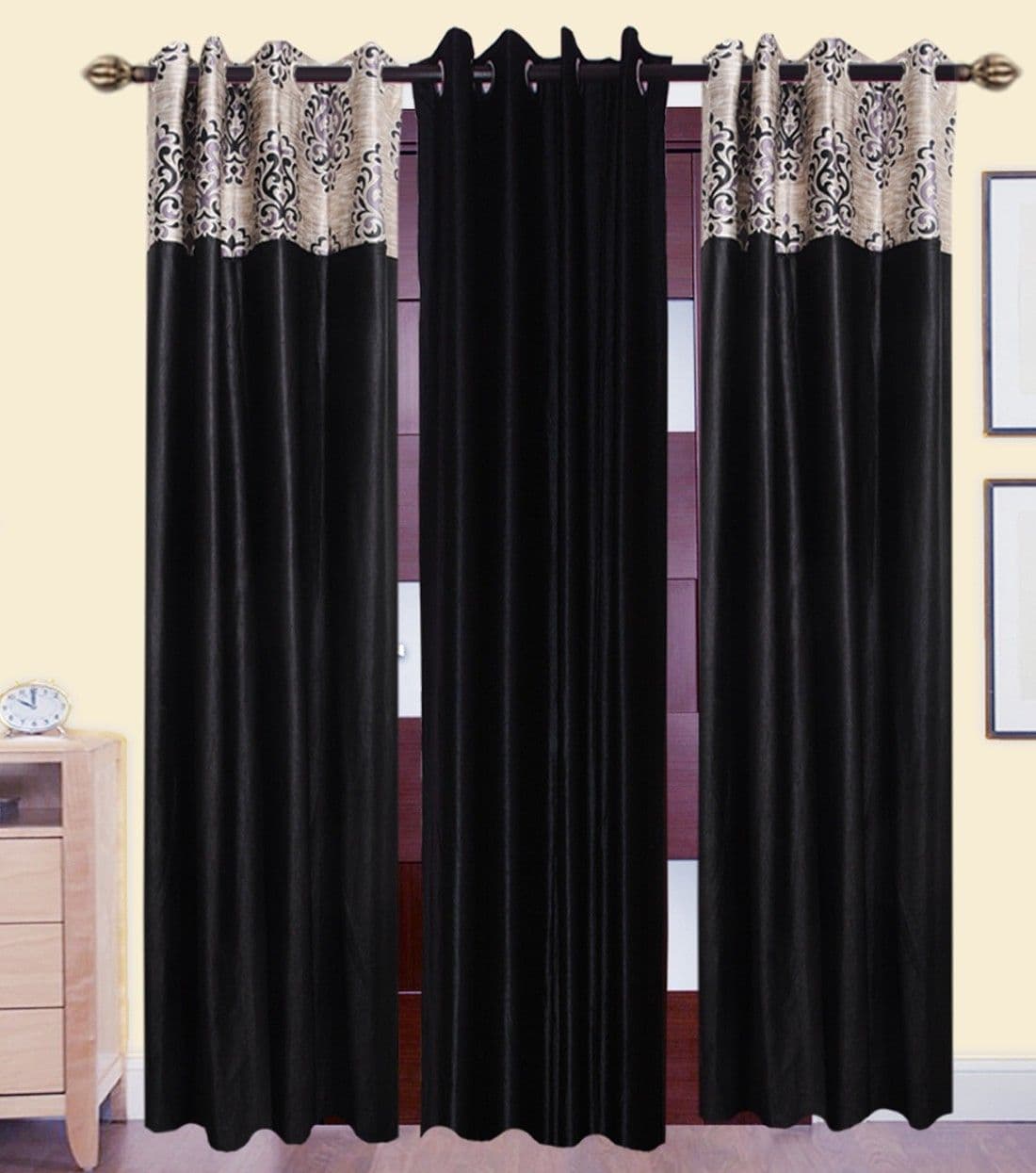 HomeeHub Polyester Multicolor Self Design Eyelet Door Curtain