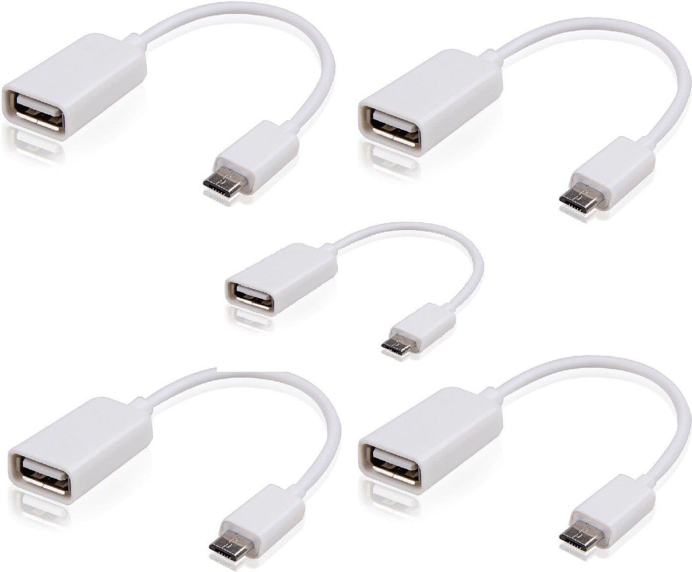 Generix pack of 5 Micro USB On-the-go For Mobile Phones & Tablets OTG Cable