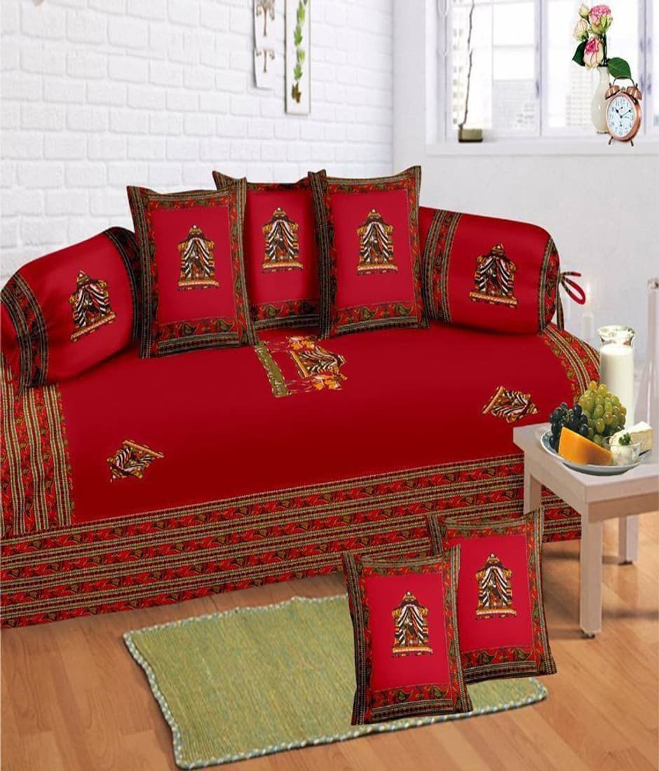 First Choice Cotton Embroidered Diwan Set