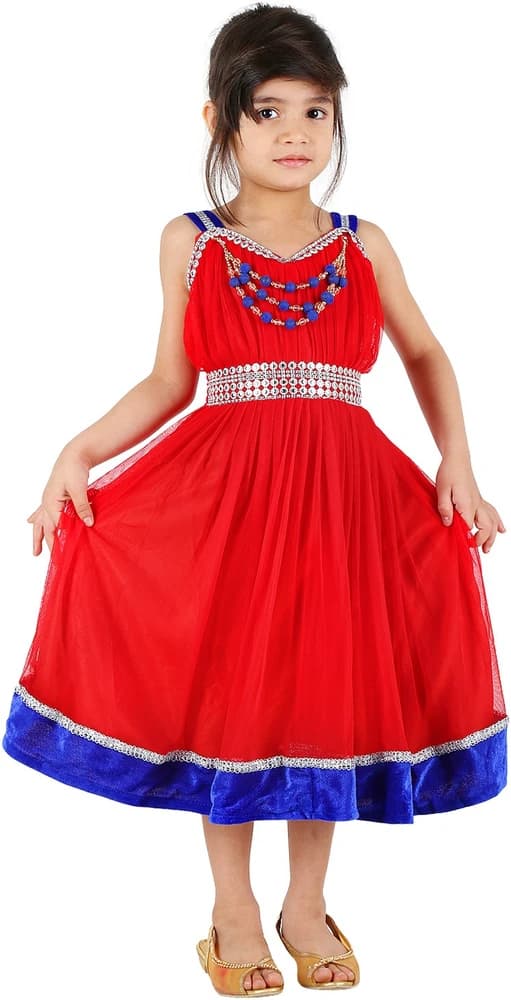 Tiny Toon Girl's Gathered Red Dress