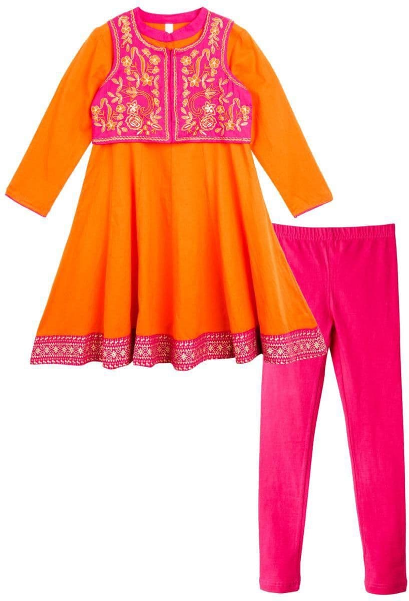 Lil'Posh Baby Girl's Kurta and Churidar Set