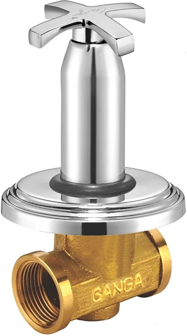 Ganga 2113 Eva Flush Cock With Washer System And Adjustable Wall Flange (25 mm) Faucet Set