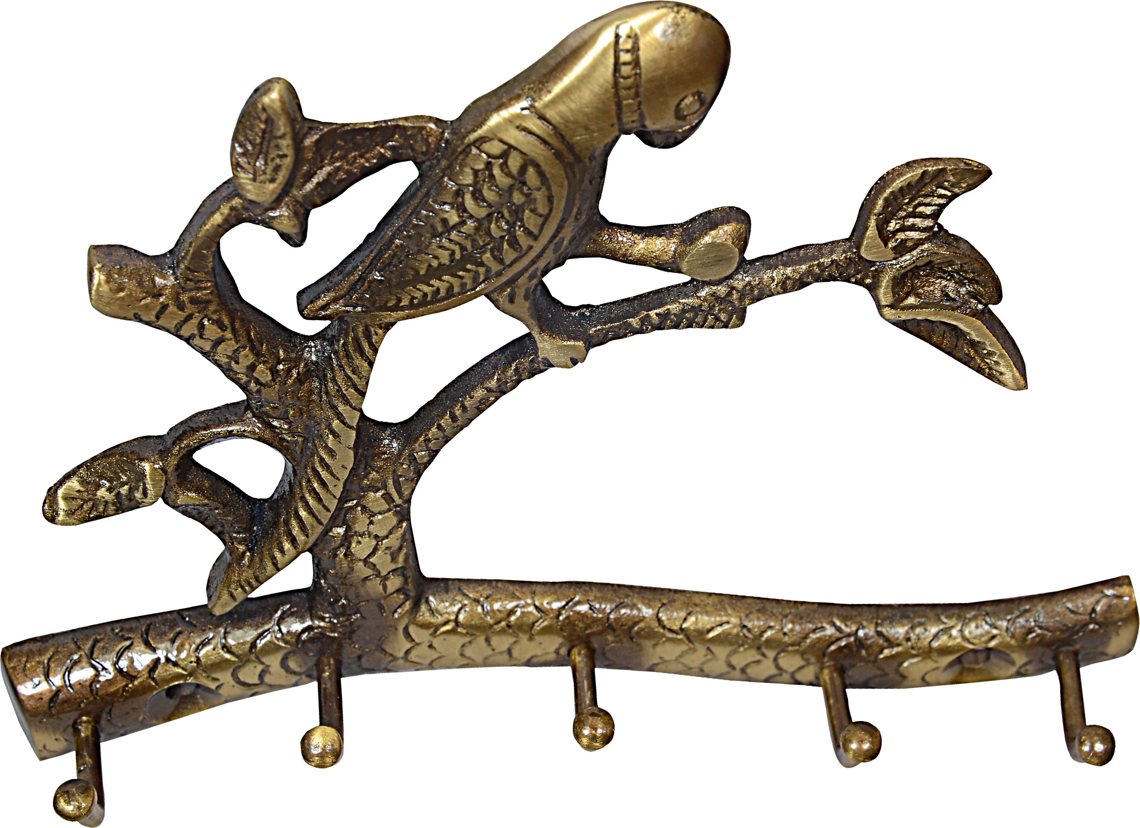 Craftcart Parrot Antique Brass Key Holder
