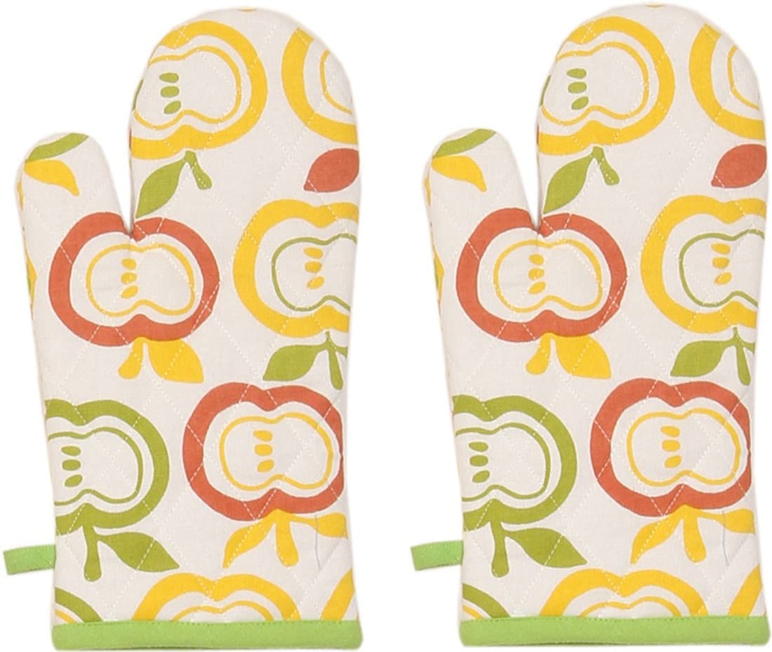 Cotonex Yellow, Green Cotton Kitchen Linen Set