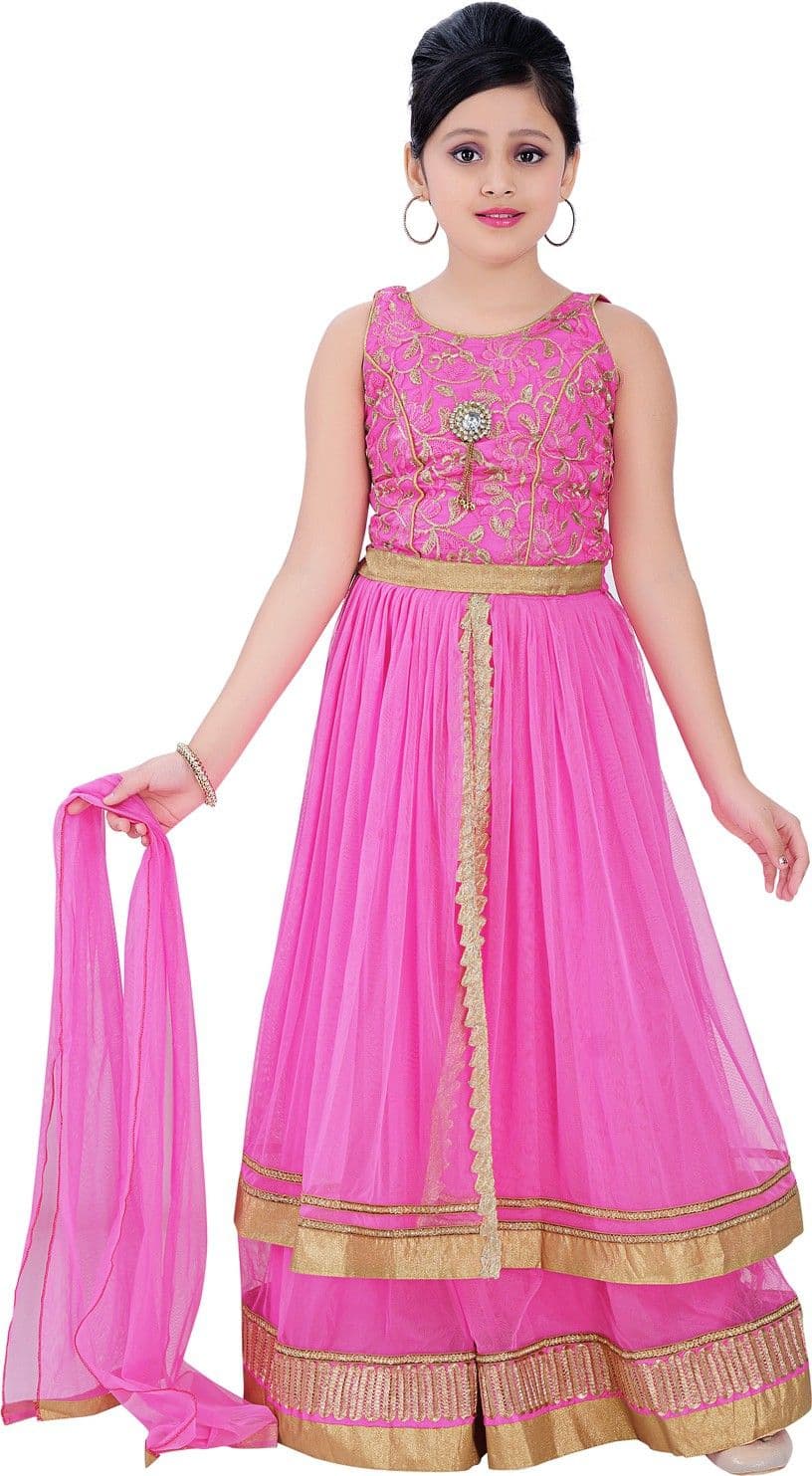 Saarah Self Design Girl's Lehenga Choli