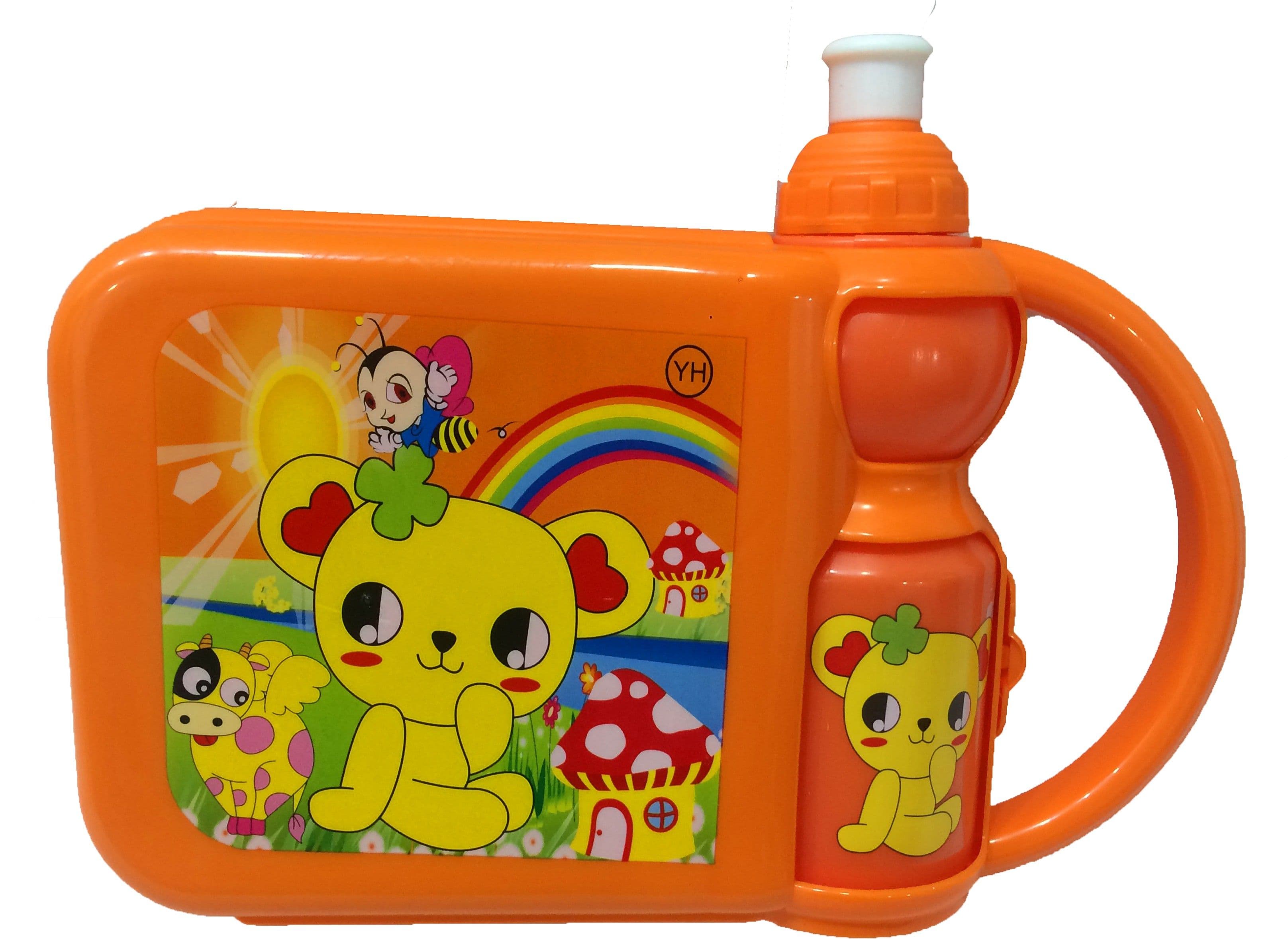 GAYATRI CREATIONS ORANGE KIDS SET 2 Containers Lunch Box