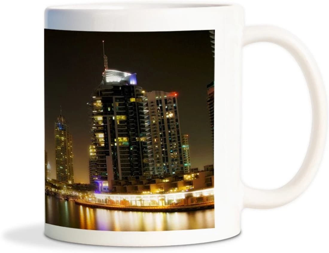 Rockmantra Big Buildings Lighting In The Night Ceramic Mug