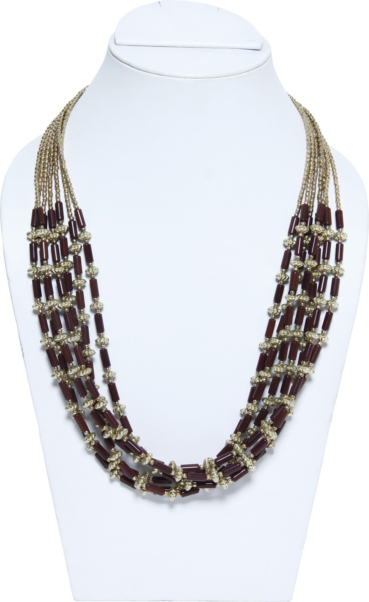 Galz4ever Layered Pipe Designer Golden Alloy Necklace