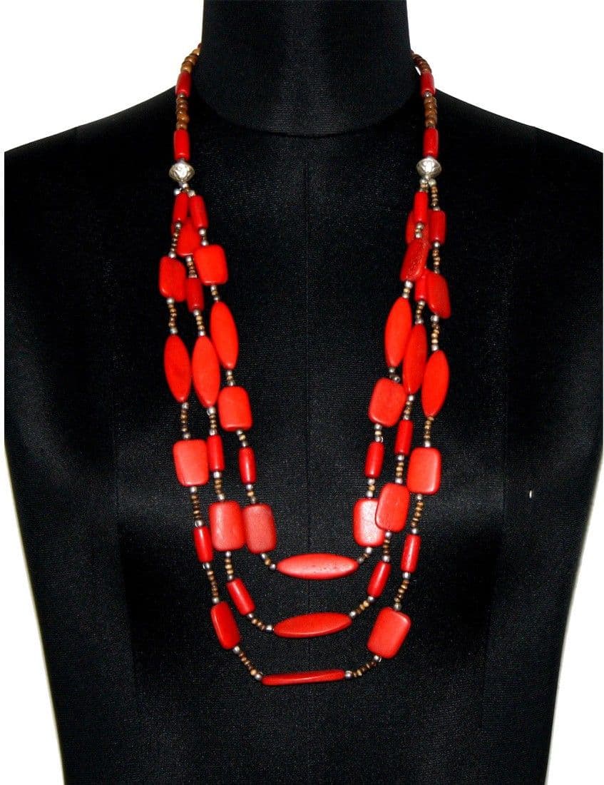 ETTI ESJ87_RED Plastic Necklace