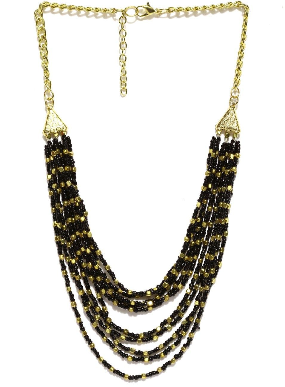DressBerry Crystal Enamel Plated Metal Necklace