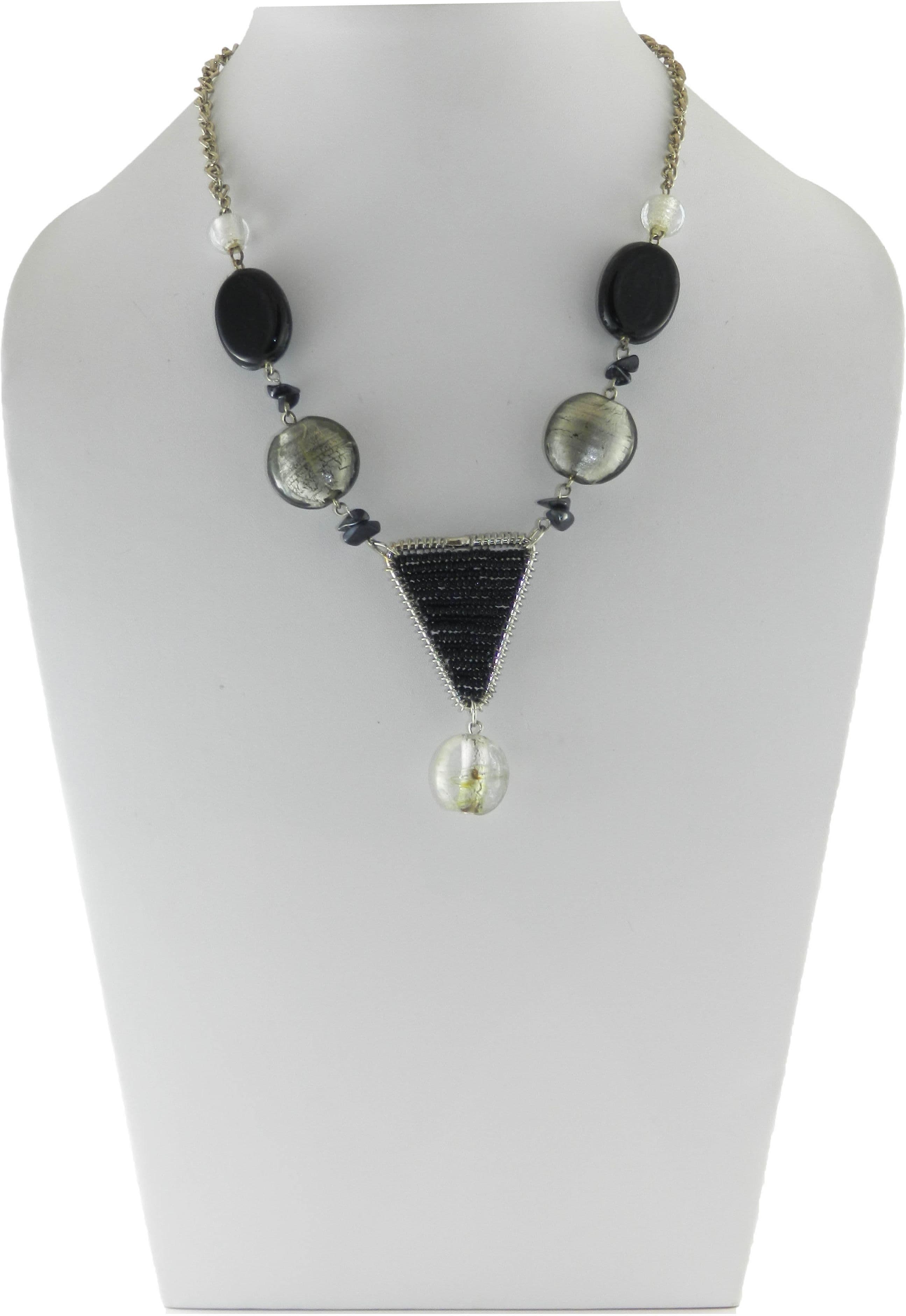 Junk Tribal Triangular Pendant Metal Necklace