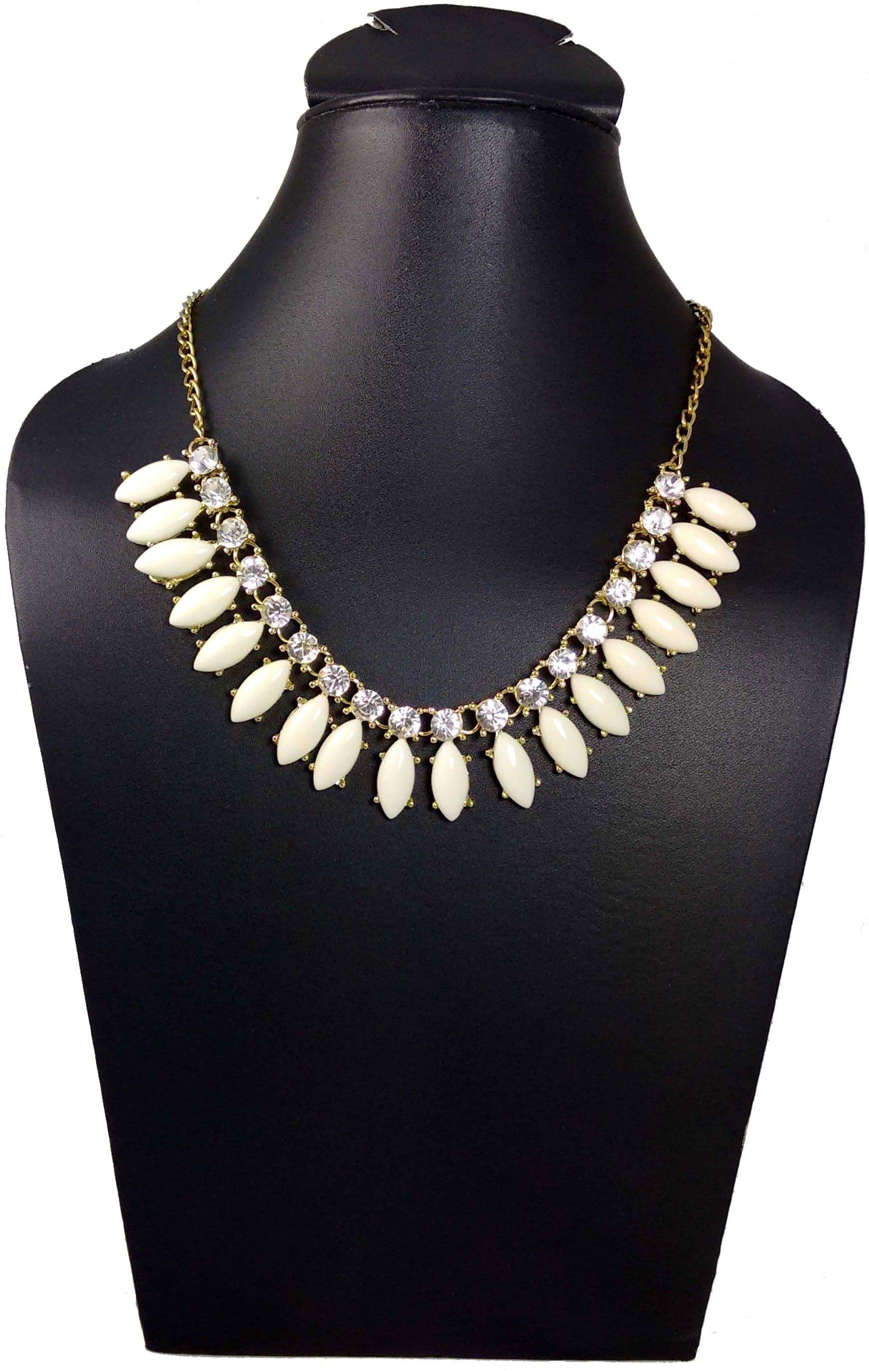 Hotpiper Beautiful Cz Cubic Zirconia Yellow Gold Plated Acrylic Necklace