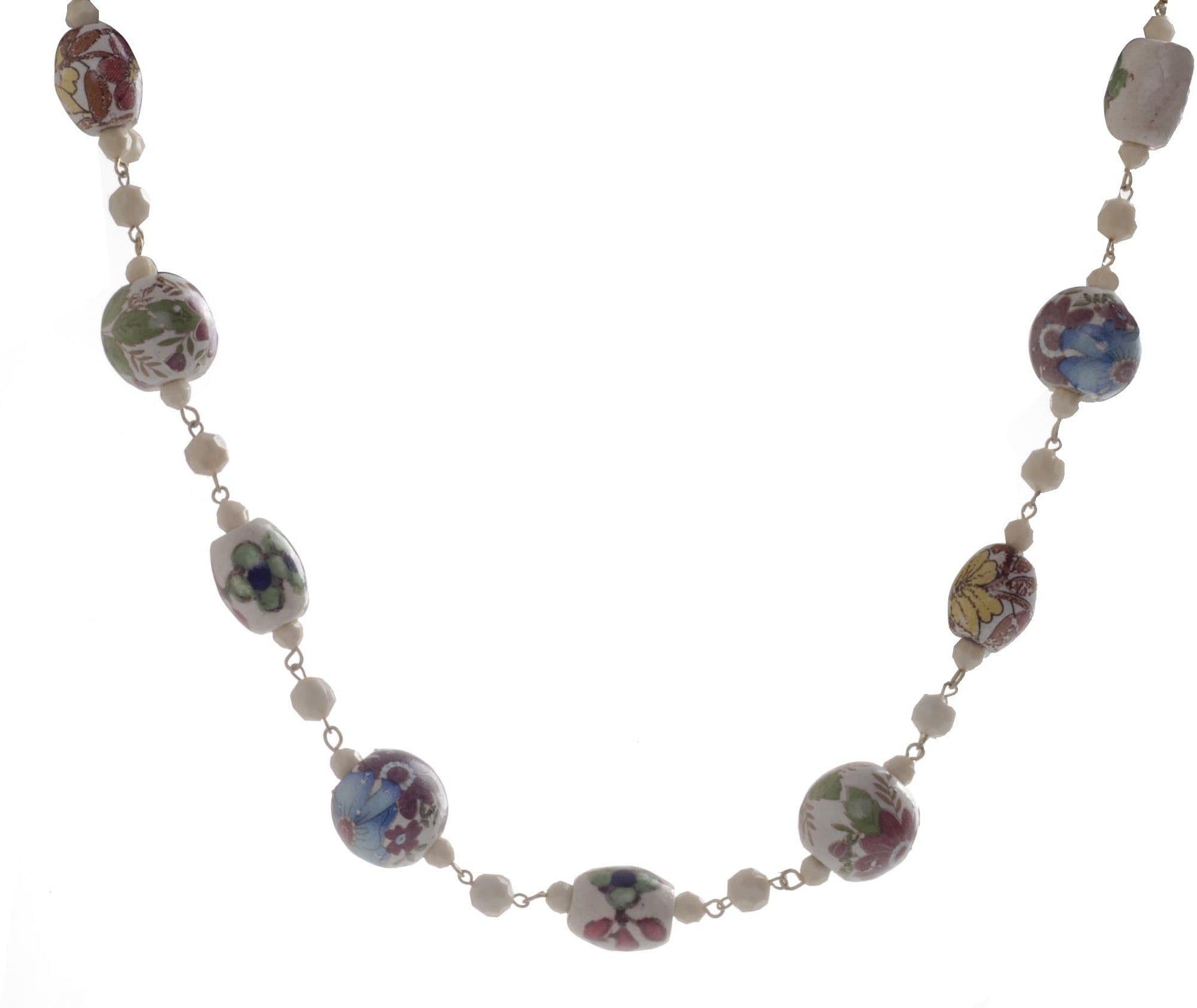 Adorelabel Floral Fantasy Long Chain Glass Necklace
