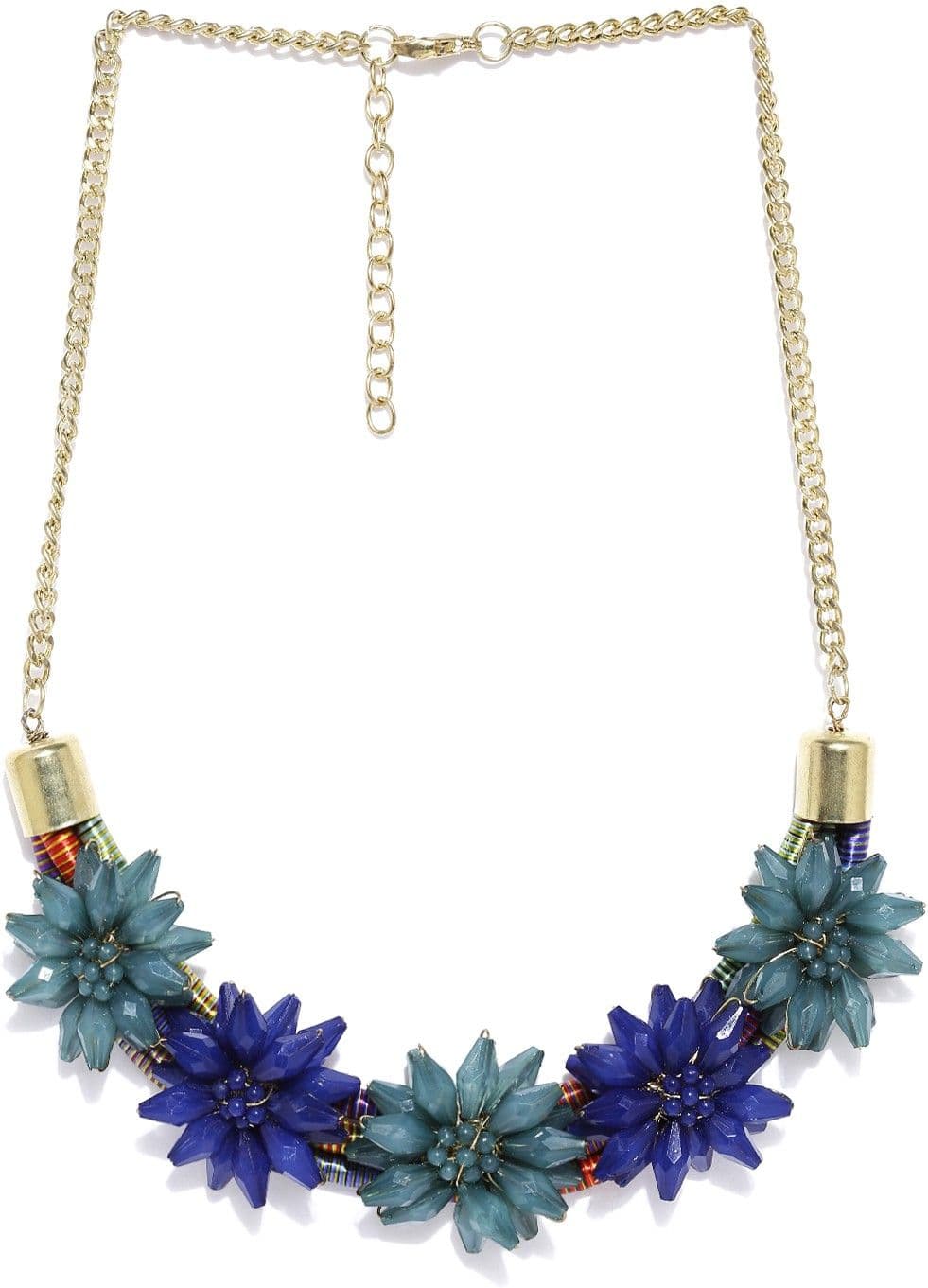 DressBerry Crystal Enamel Plated Metal Necklace