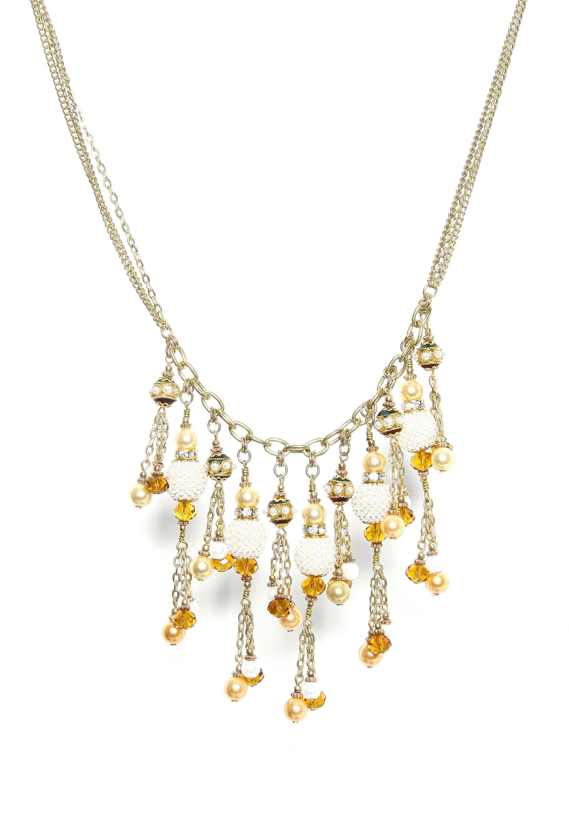 Galz4ever Fine Polki Beaded Designer Alloy Necklace