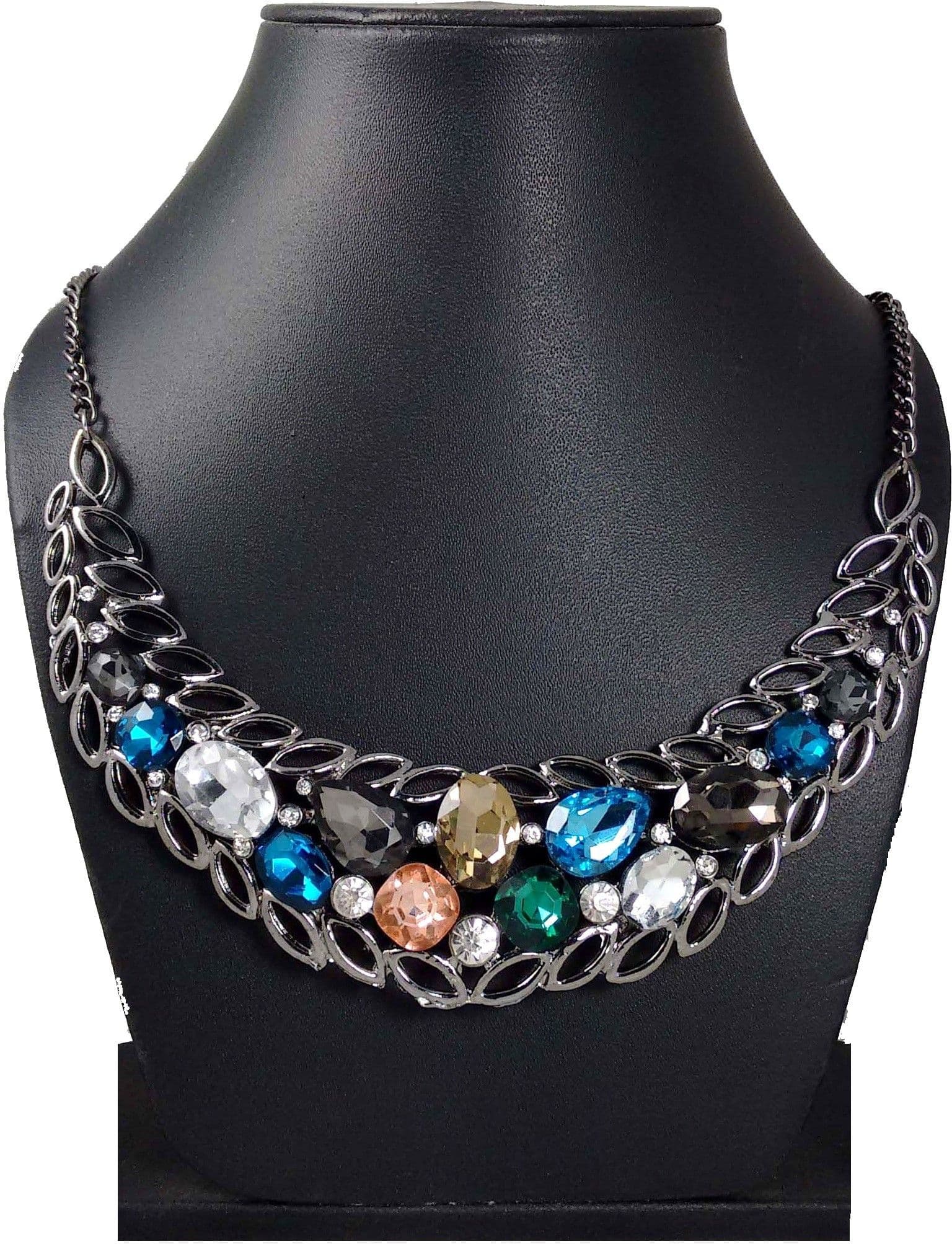 Hotpiper Beautiful Multicolor Crystal Rhodium Plated Alloy Necklace