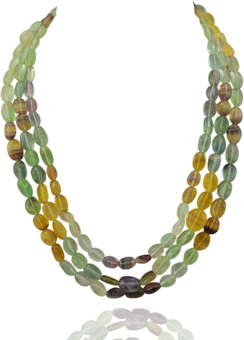dgold Beads Stone Necklace
