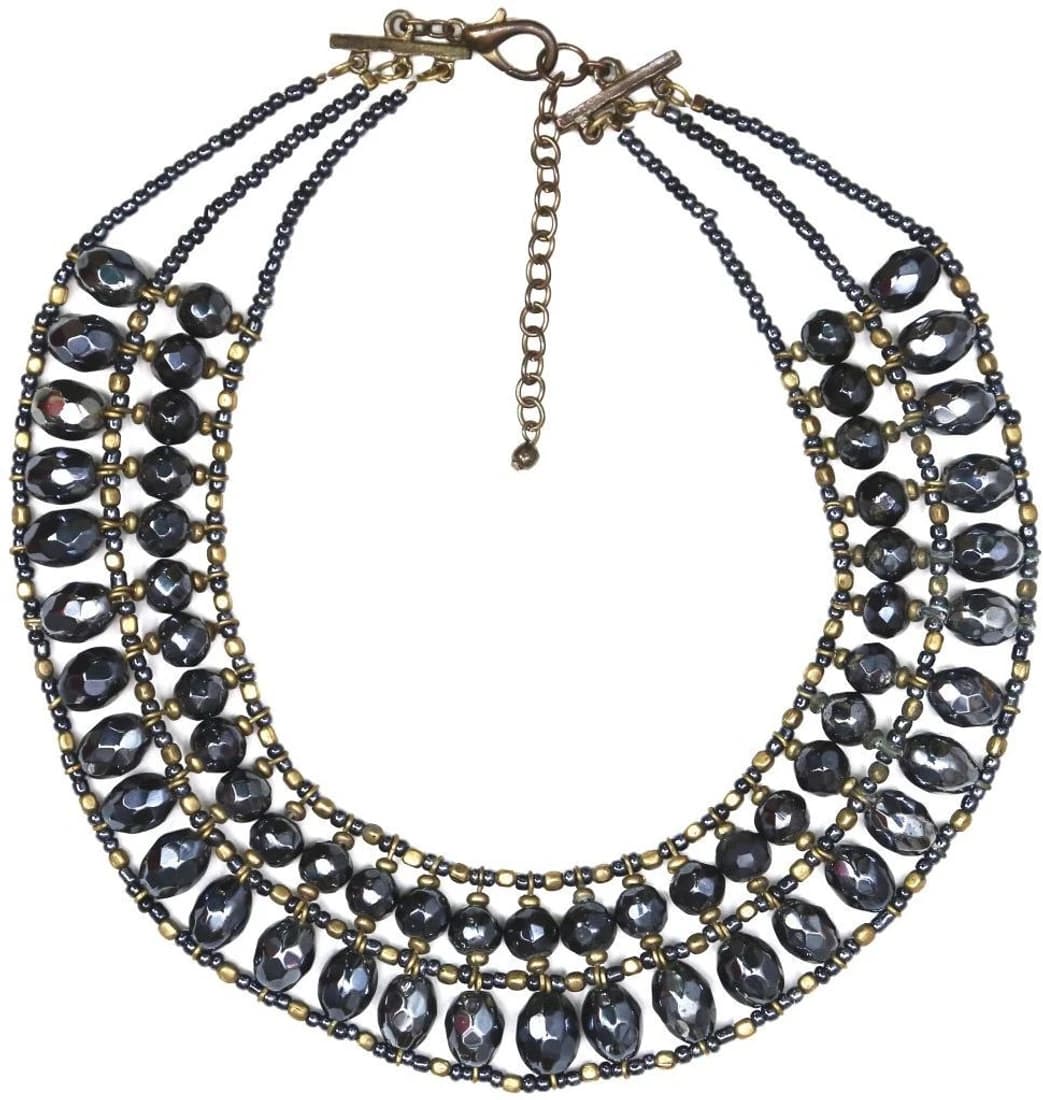 Ethnochic Brass Plated Brass, Glass, Alloy Necklace