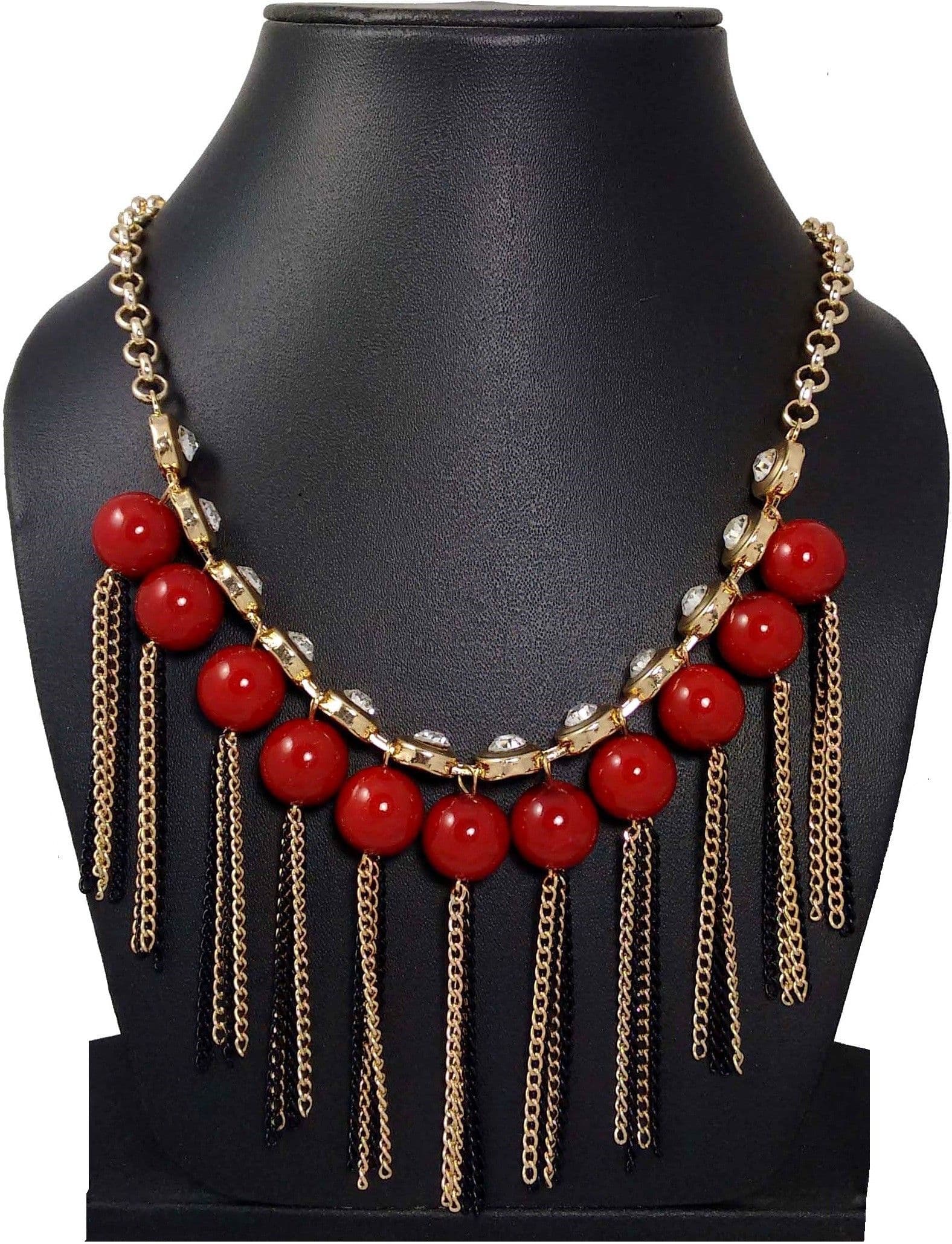 Hotpiper Beautiful Cubic Zirconia Yellow Gold Plated Acrylic Necklace