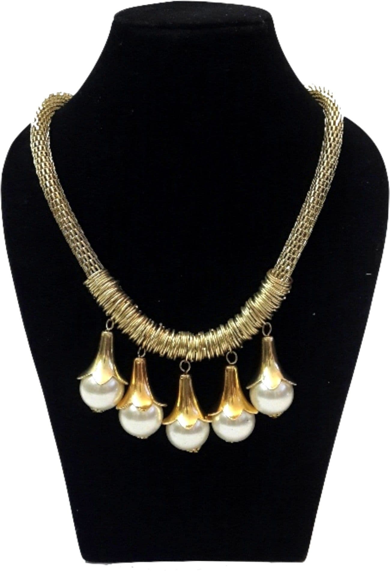 Fash Blush Forever New Gold & White Pearl Chunk Alloy Necklace