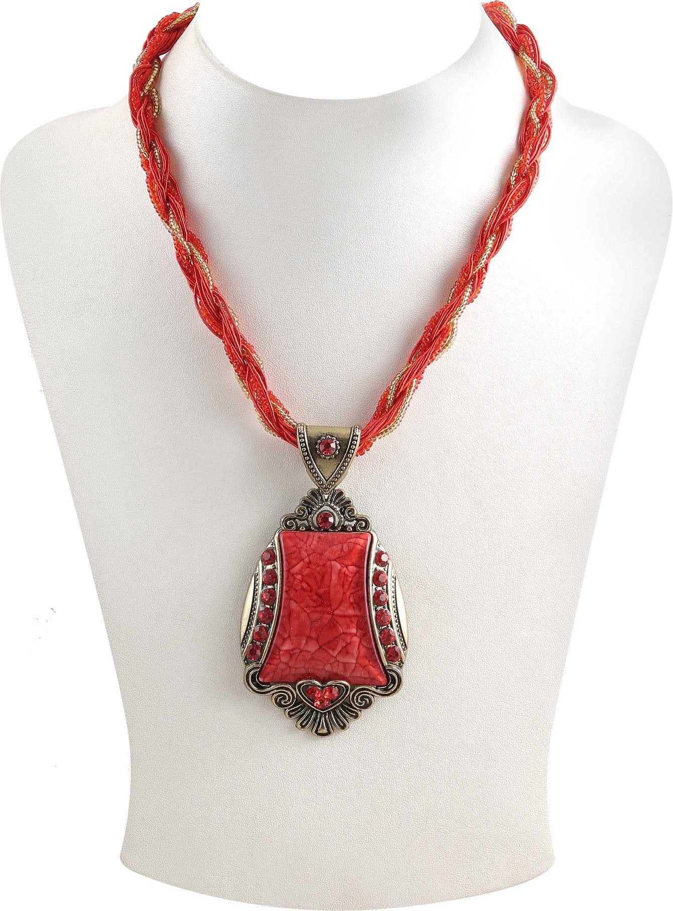 Jadoo Collections Ethnic Red Alloy Necklace