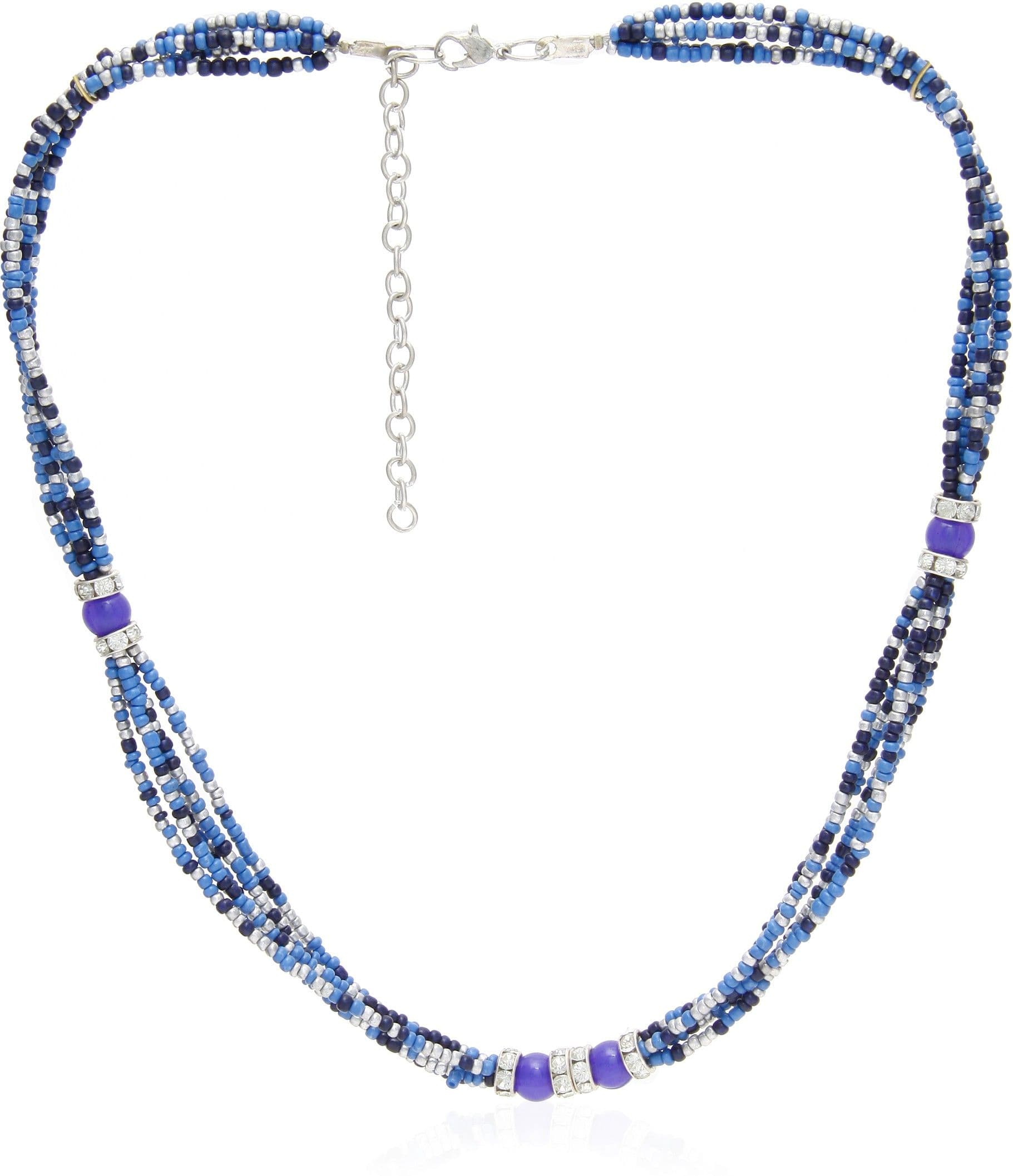 Galz4ever Blue Seed Bead Alloy Necklace