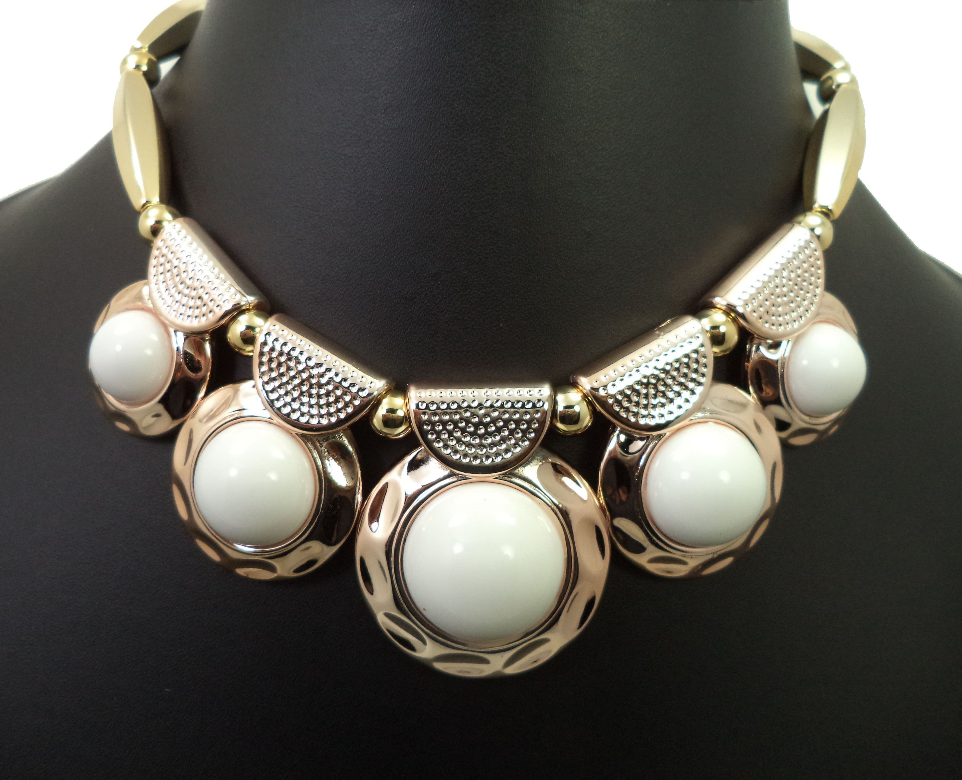 Gia White Gold Plated Alloy, Metal Necklace