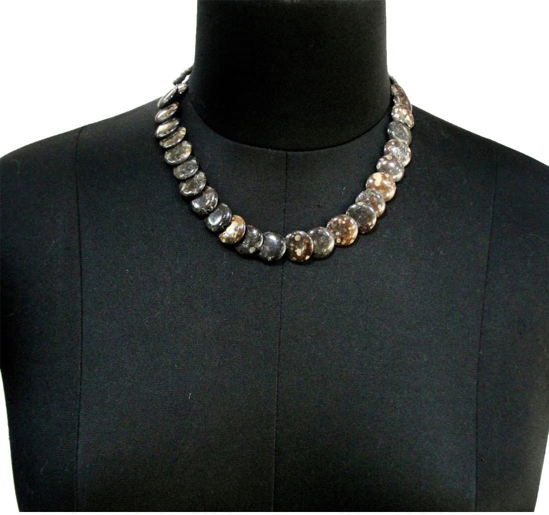 ETTI Esj33_brown Wood Necklace