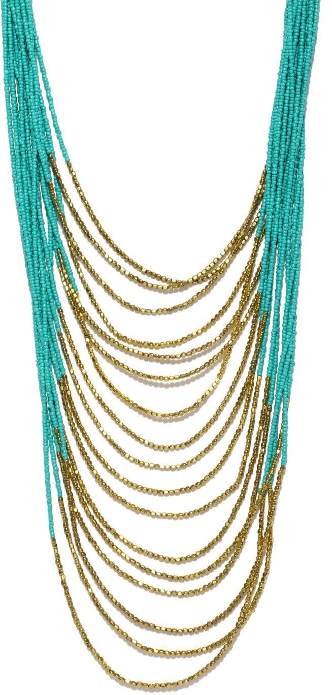 DressBerry Crystal Enamel Plated Metal Necklace