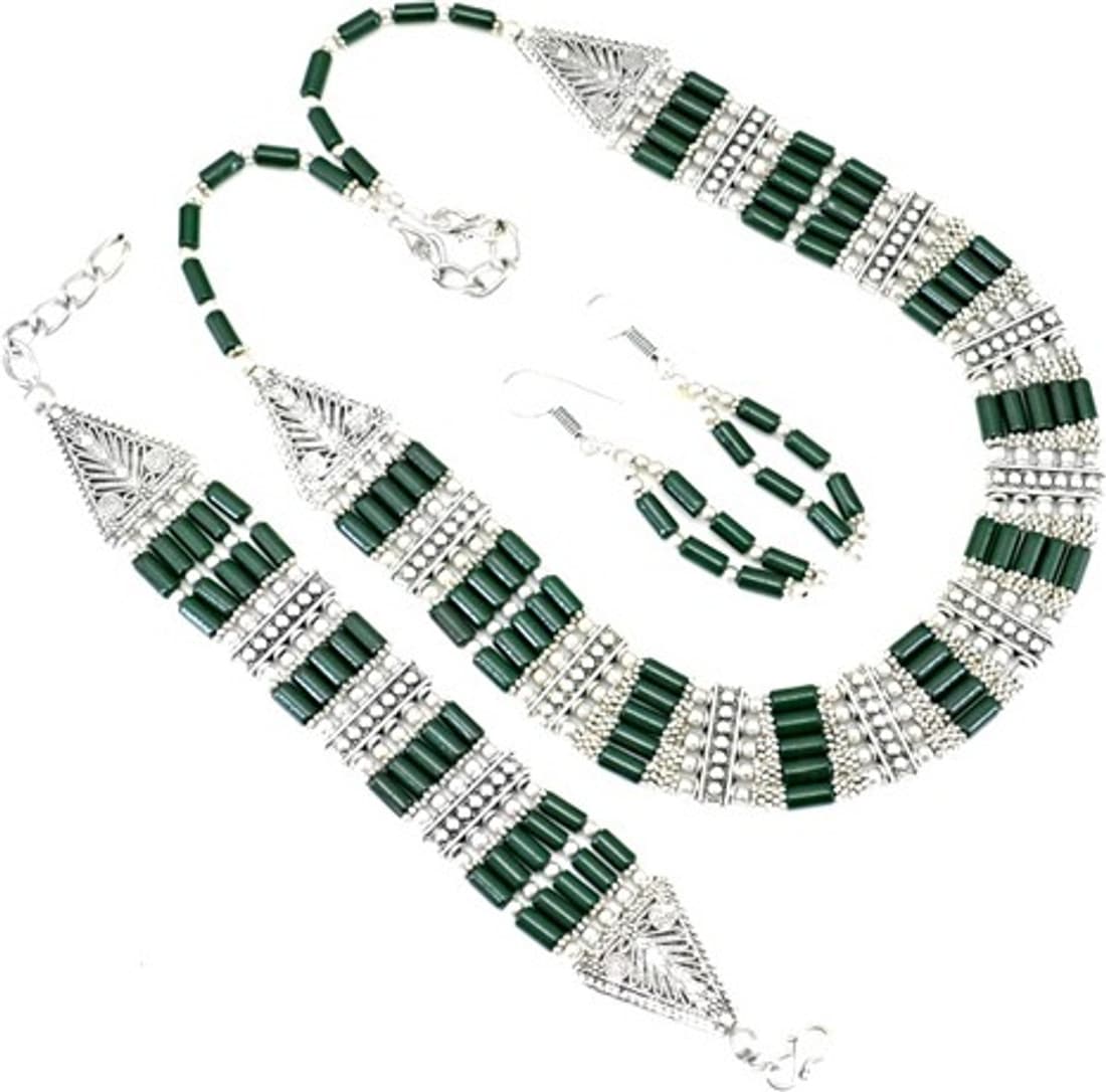 Dgold Onyx Stone Necklace Set