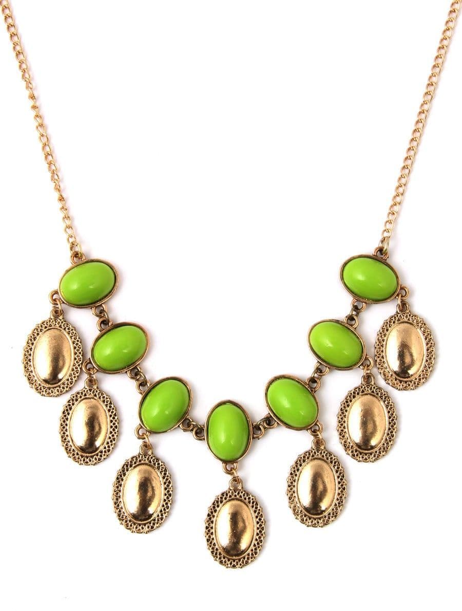 JEWELIZER Bohemian Yellow Gold Plated Alloy Necklace
