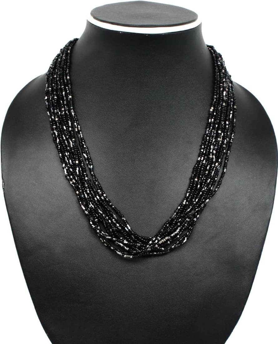 Joyeria Milan Black Beaded Resin Necklace