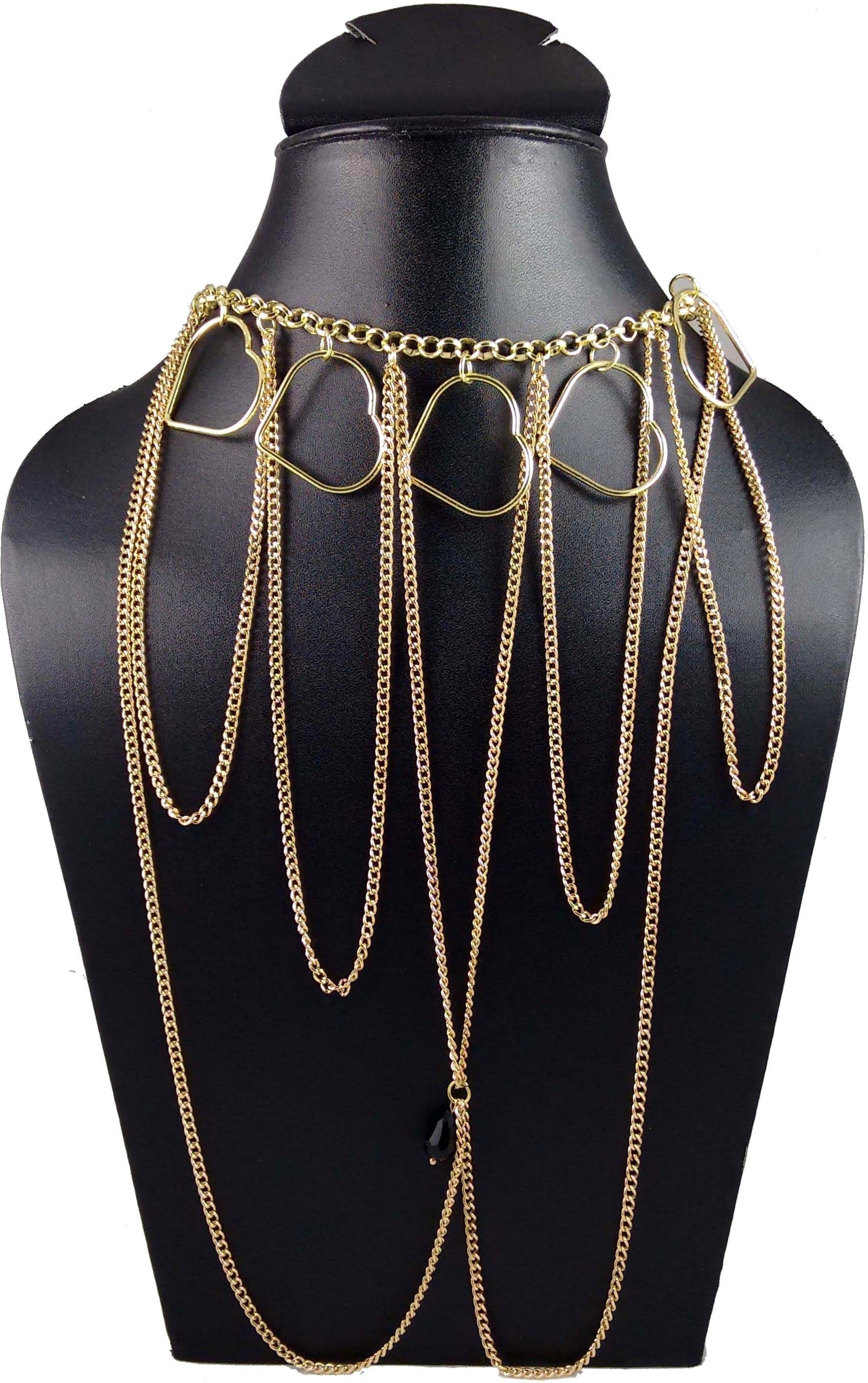 Hotpiper Heart Shape Yellow Gold Plated Acrylic Necklace