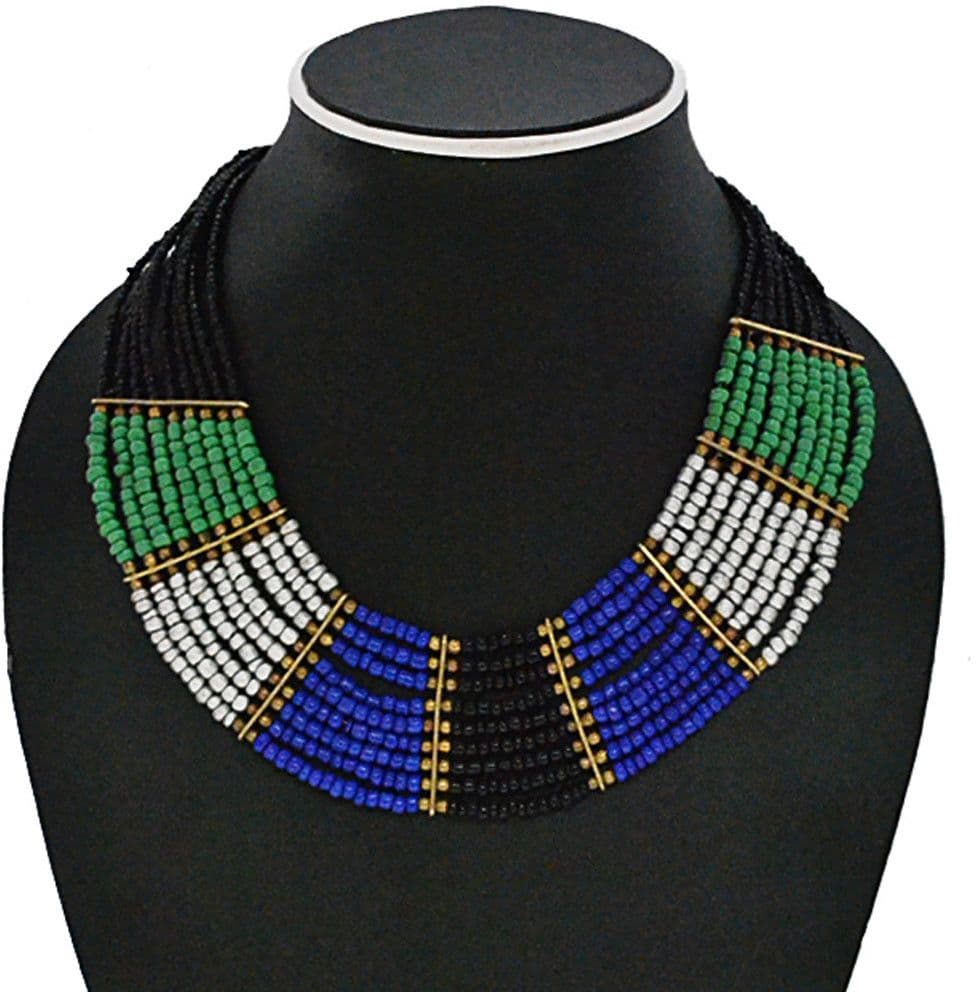 Joyeria Milan Multilayer Color Block Bead Resin Necklace