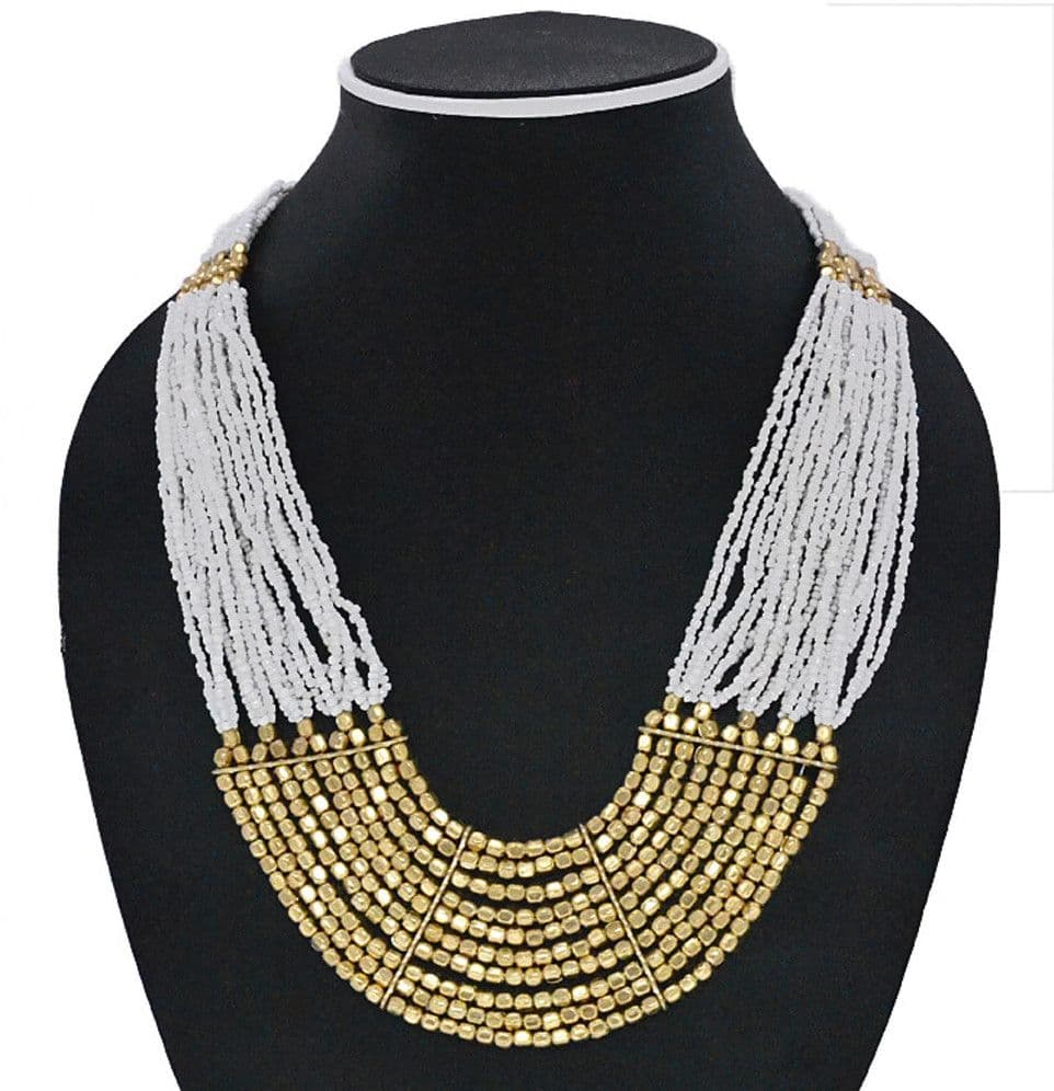 Joyeria Milan Multilayer Gold Plated Bead Resin Necklace