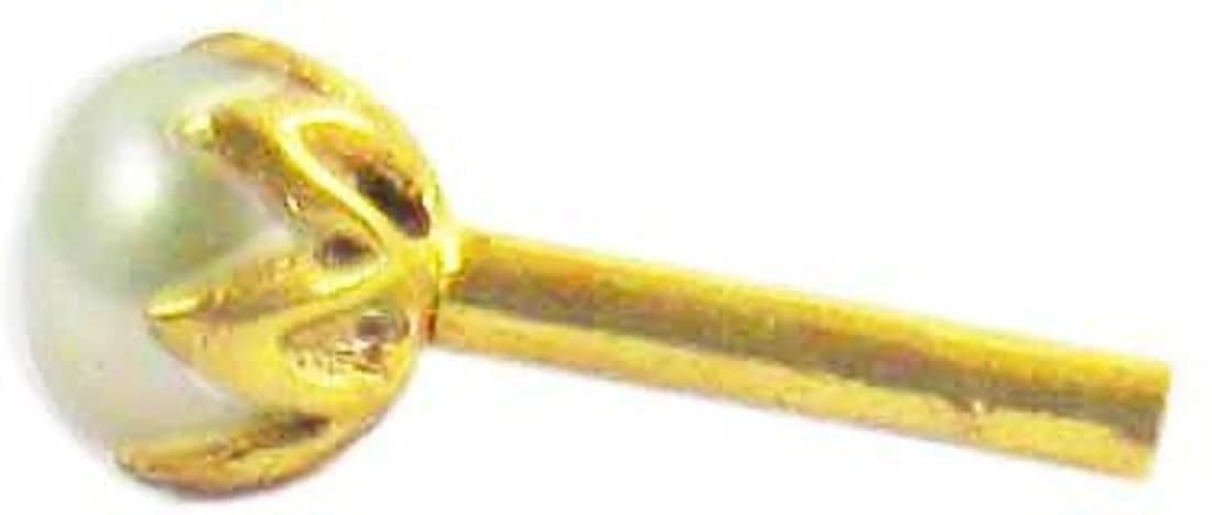 Vinayak Pearl Gold Nose Stud